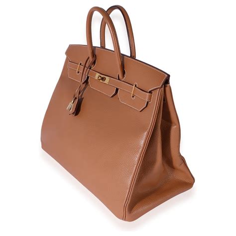 hermes birkin 40 hand bag brown ardennes leather 1995|HERMES Ardennes Birkin 40 Naturelle 246672 .